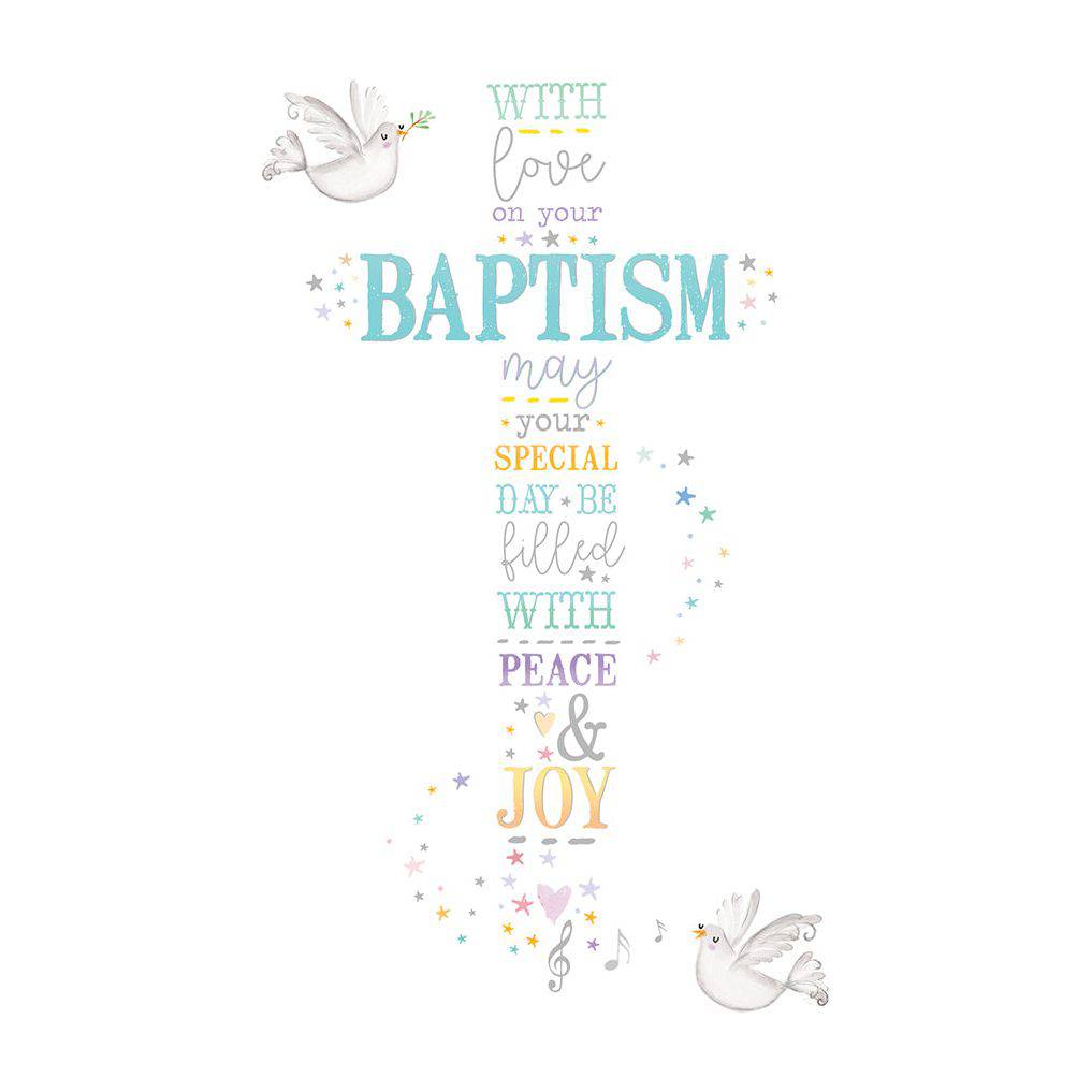 Pictura Baptism Message Baptism Card with religious design and heartfelt message, suitable for special baptism occasions.